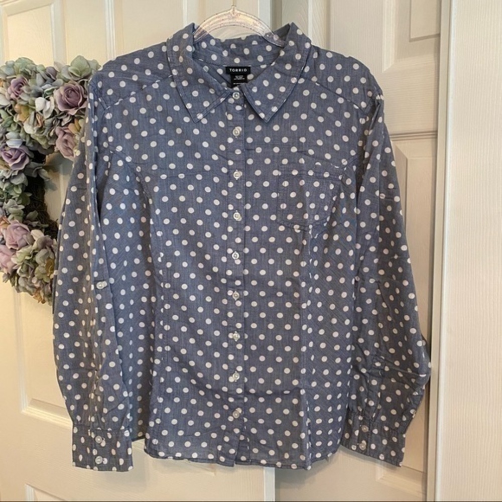 Torrid Polka Dots Button Down Shirts - image 1